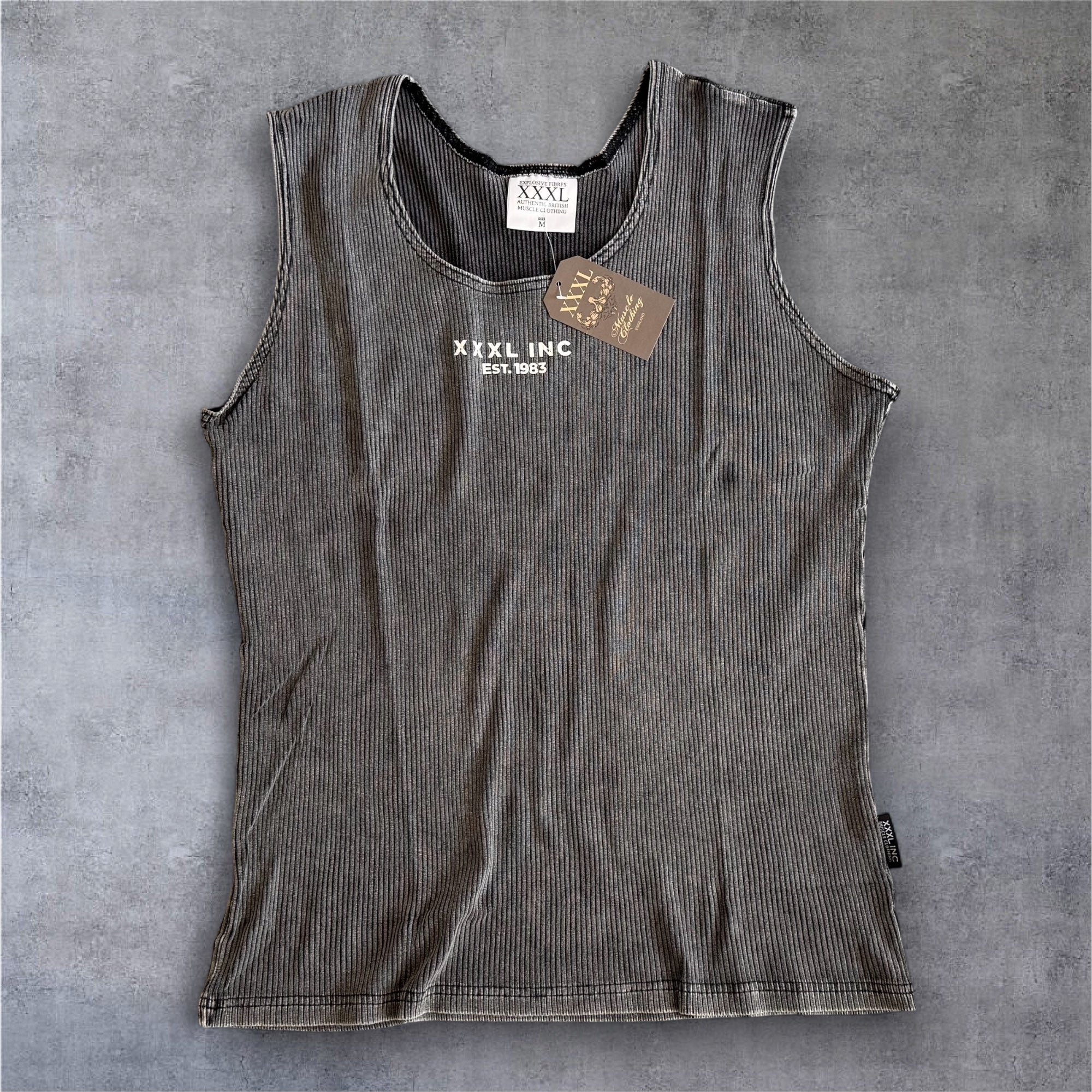 Stretch Sleeveless T - Stonewash Black