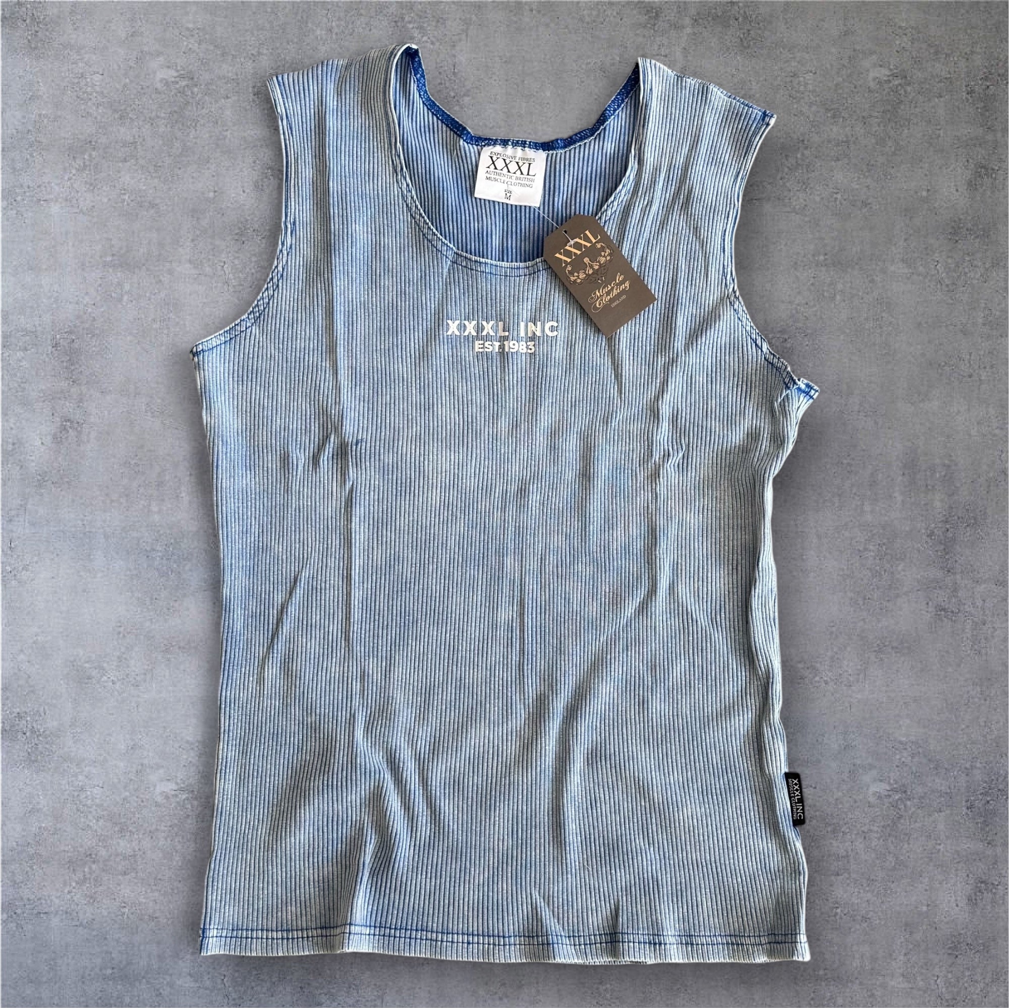 Stretch Sleeveless T - Stonewash Denim