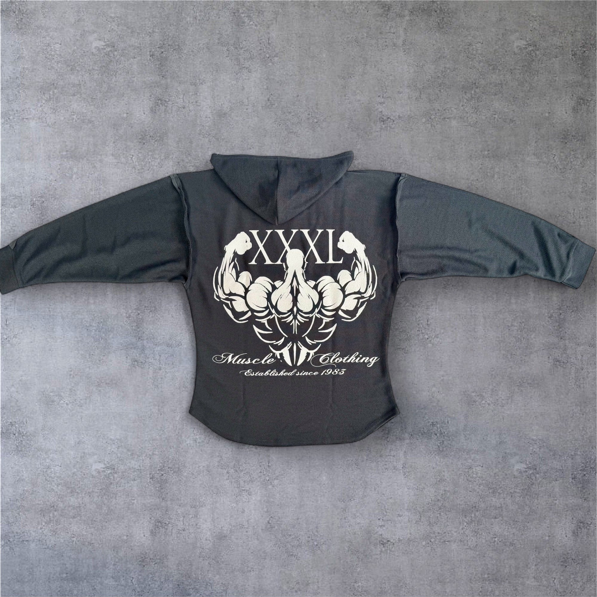 "Profile" Rough Cut, Hooded Sweatshirt- Flint
