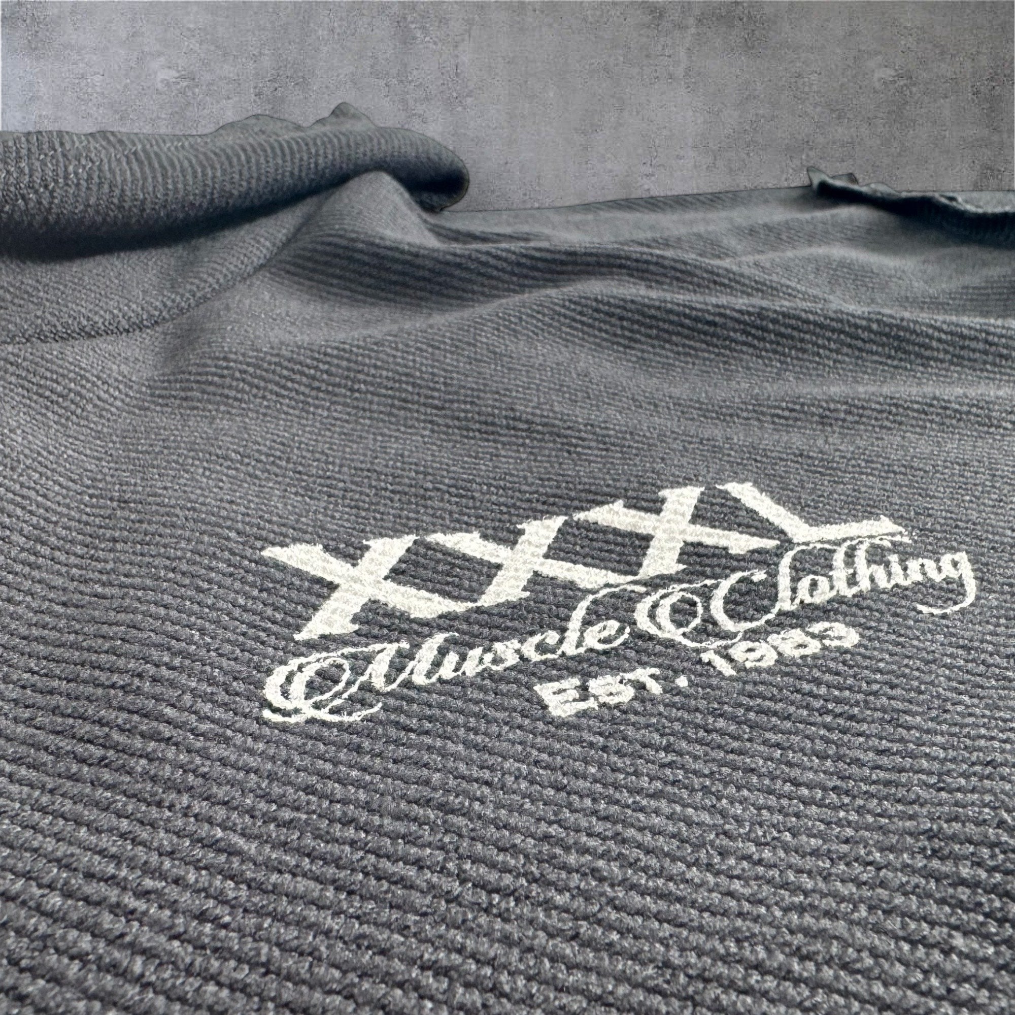 "Profile" Rough Cut, Hooded Sweatshirt- Flint