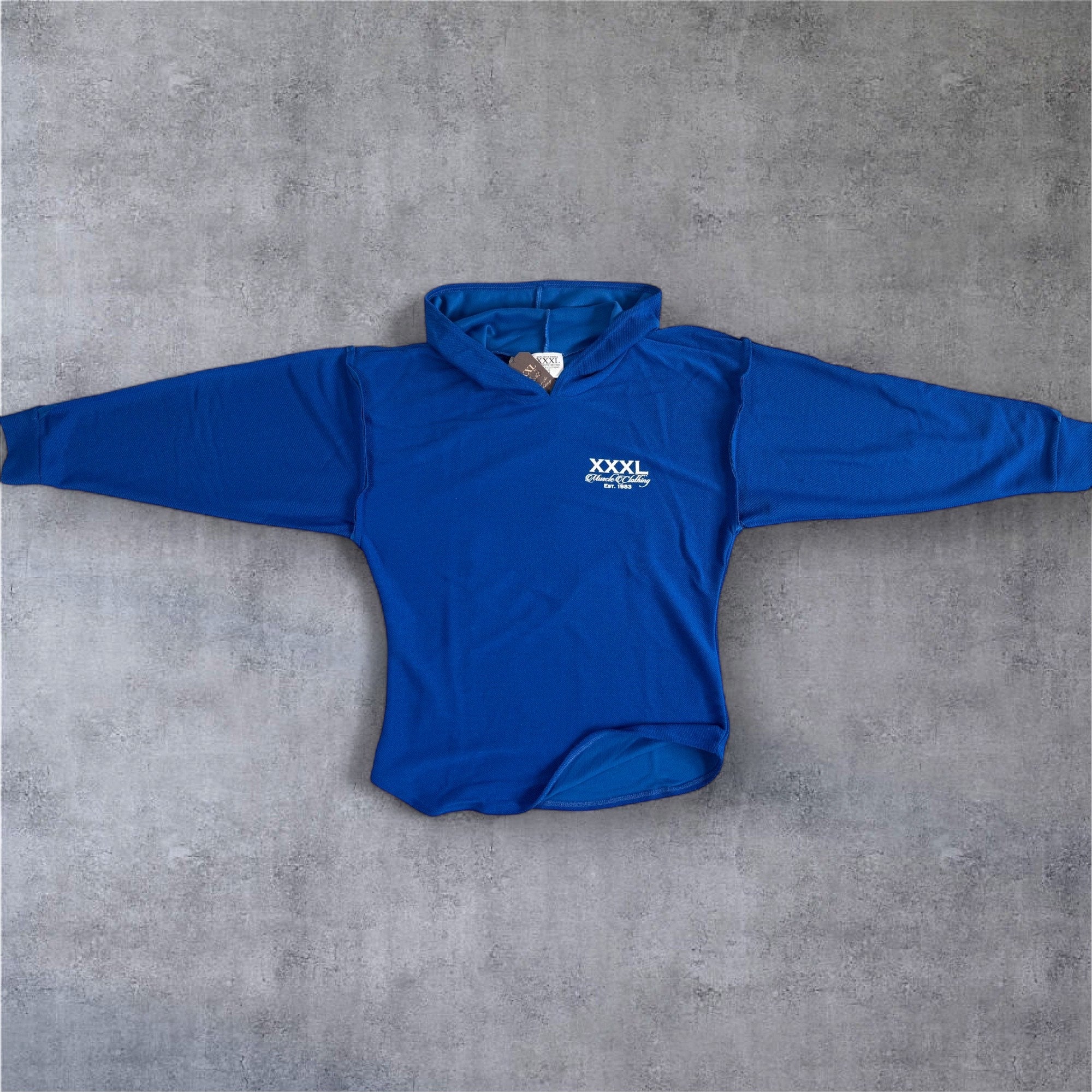 "Profile" Rough Cut Hooded Sweat - Ocean Blue
