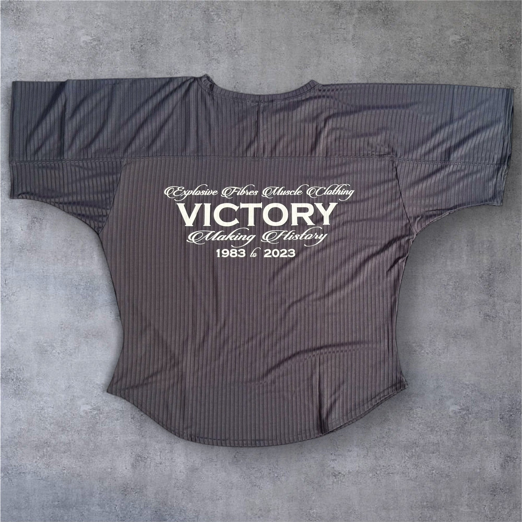 "Victory Anniversary Logo" Training Rag Top - Charcoal Grey