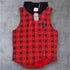 Hooded Muscle Cut T - Red/Yellow Plaid