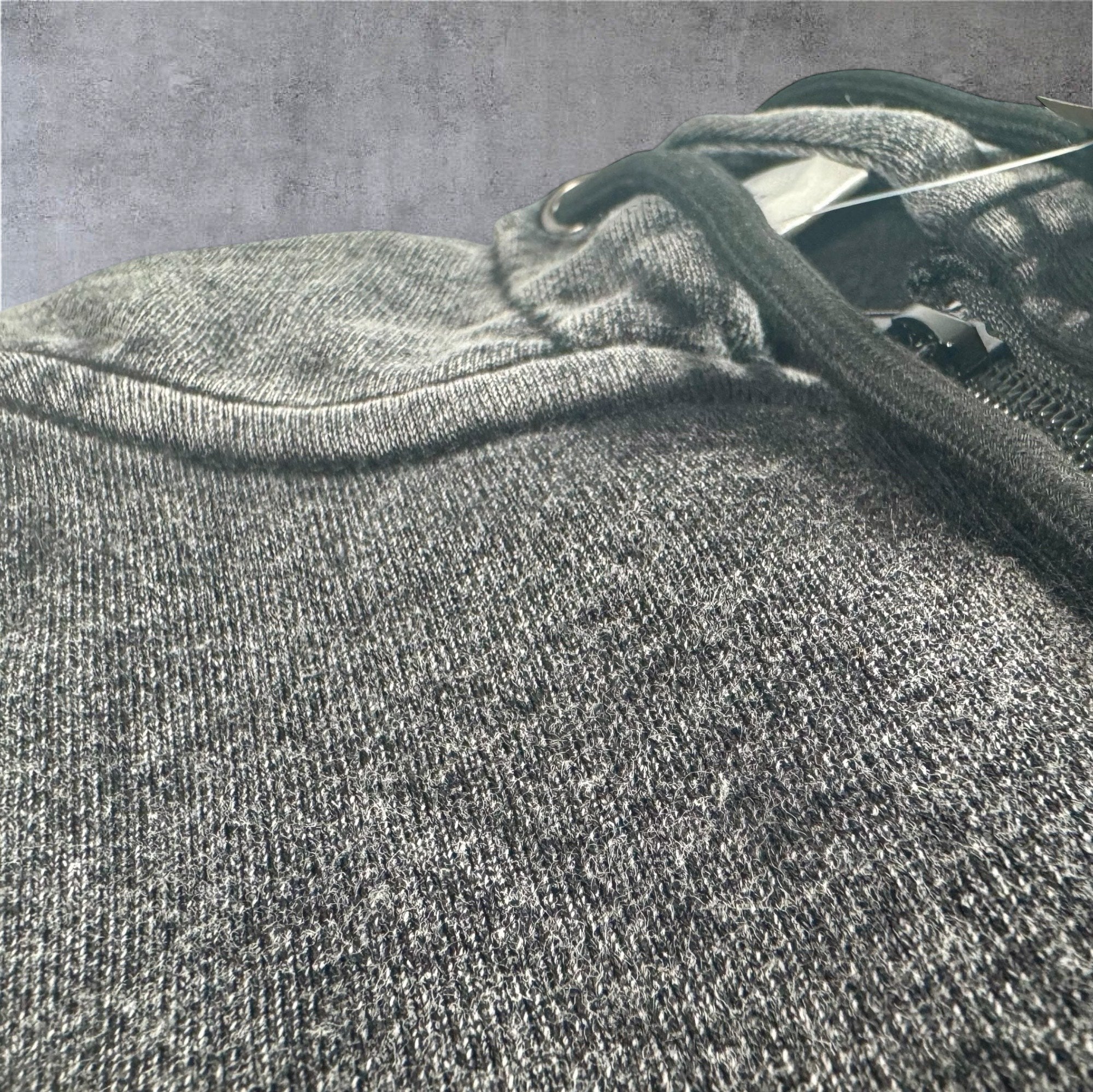 "Victory" Oversized Zip Hood  - Stonewash Black