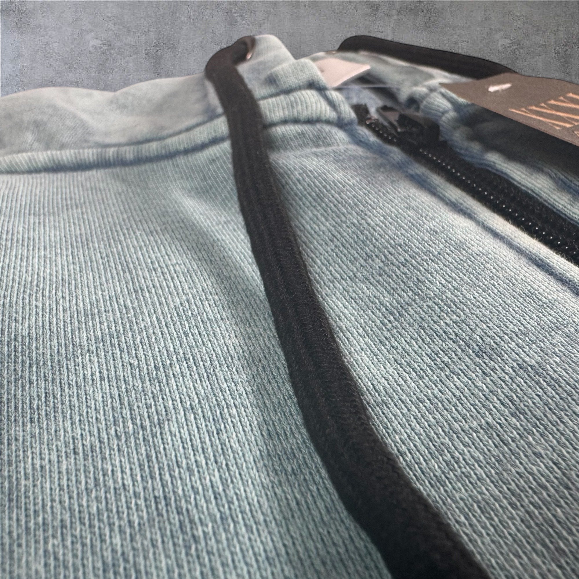 "Victory" Oversized Zip Hood  - Stonewash Blue