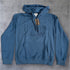 "Embossed " Pouch Hoodie - Steele blue