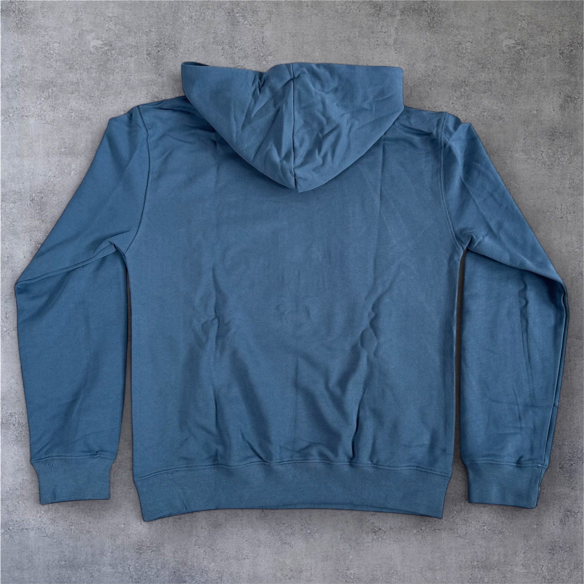 "Embossed " Pouch Hoodie - Steele blue