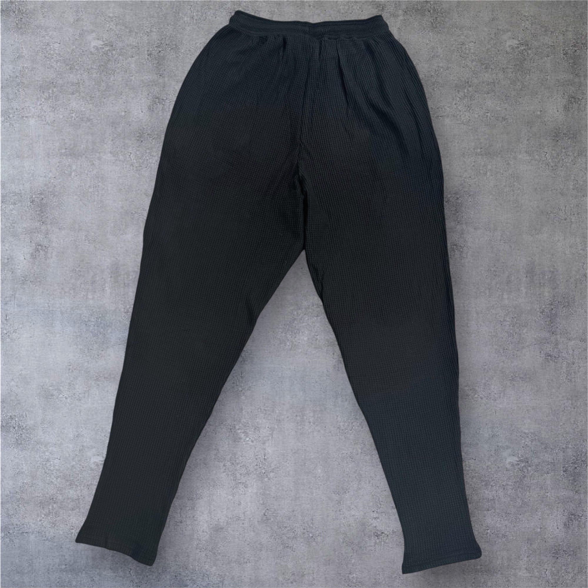 Stretch Thermal Waffle Full Cut Pant - Black