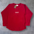 "Low Key XXXL embroidered" Stretch Thermal Waffle Sweat -Dark Red