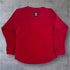 "Low Key XXXL embroidered" Stretch Thermal Waffle Sweat -Dark Red