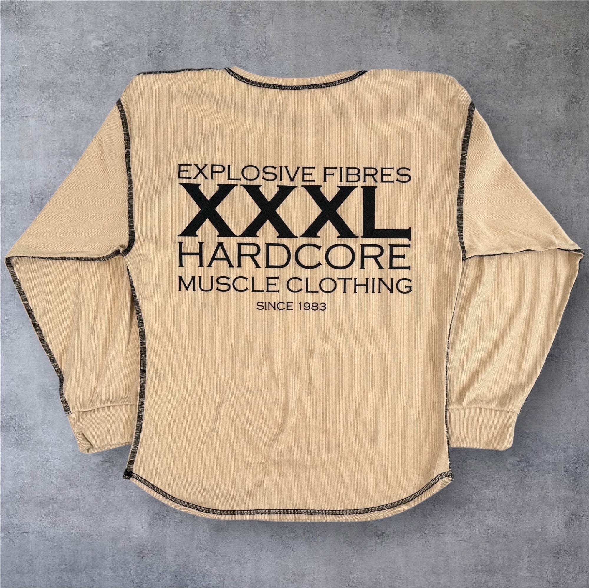 "Classic XXXL Logo" Vintage Wash Top stitched Sweat - Vanilla Cream (Limited Edition)