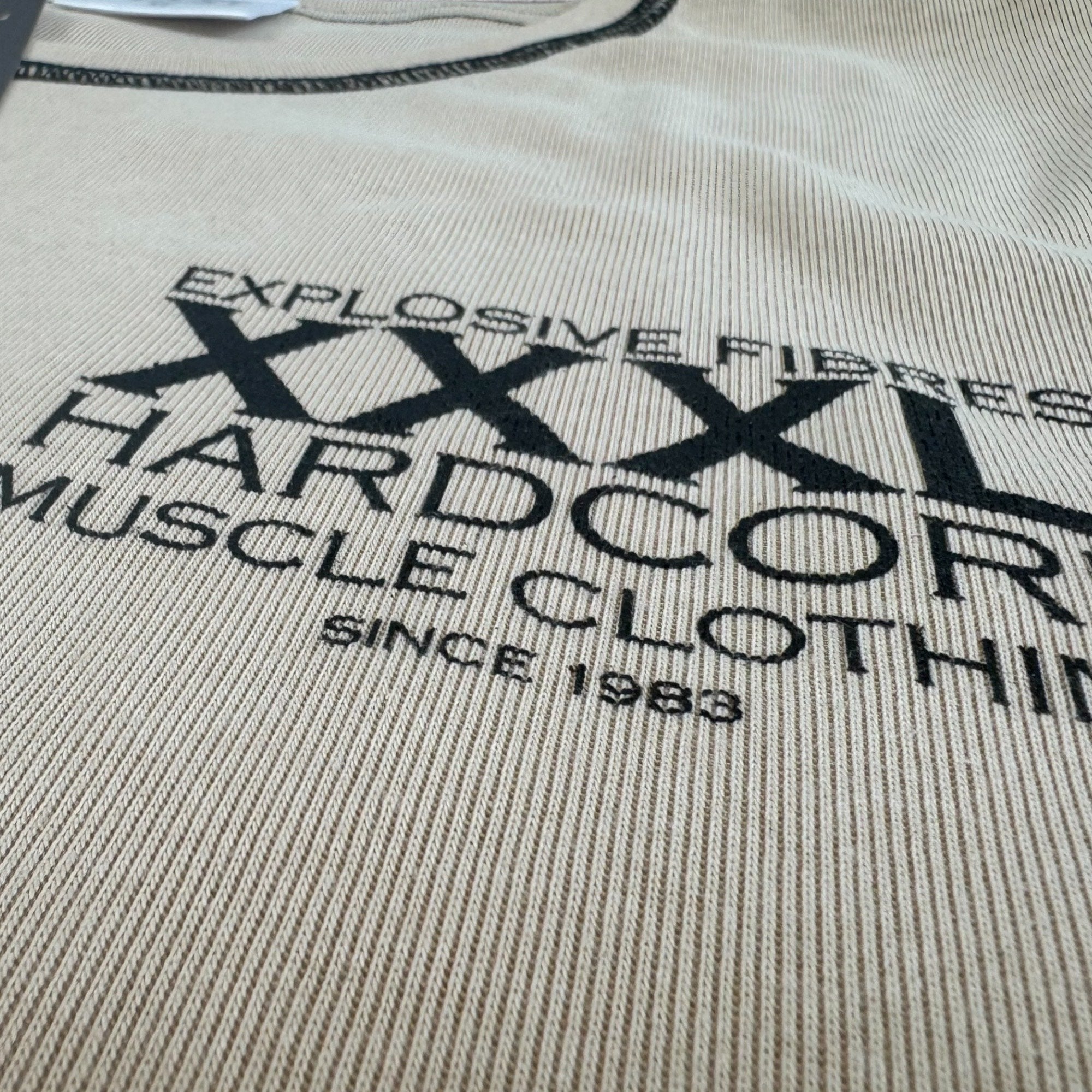 "Classic XXXL Logo" Vintage Wash Top stitched Sweat - Vanilla Cream (Limited Edition)