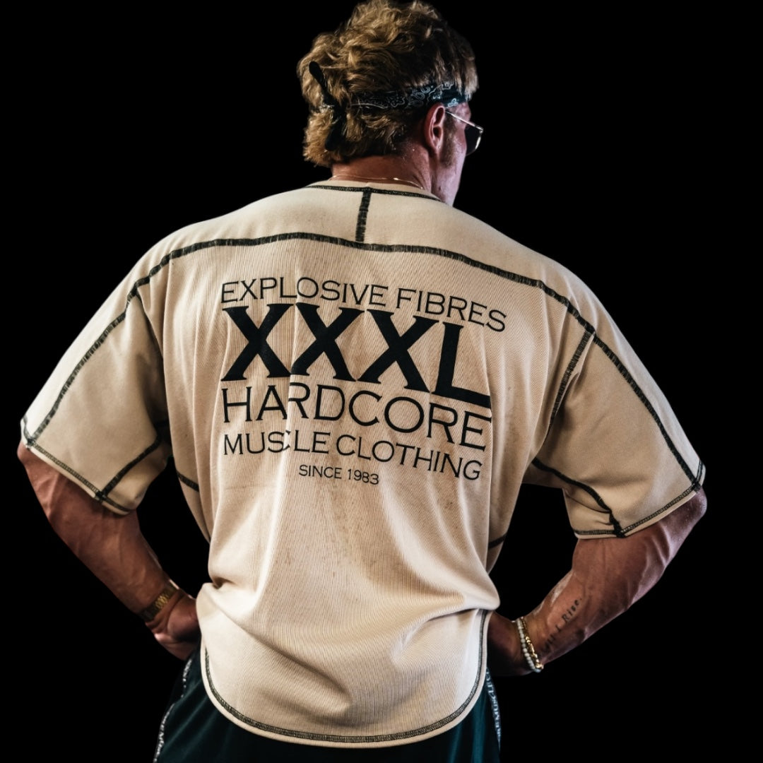 "Classic XXXL Logo" Vintage Wash Top stitched Rag Top - Vanilla Cream (Limited Edition)
