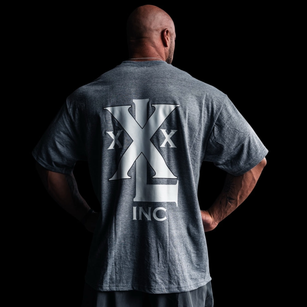 "Stacked XXXL Logo" Oversized Base T   - Ash Cloud
