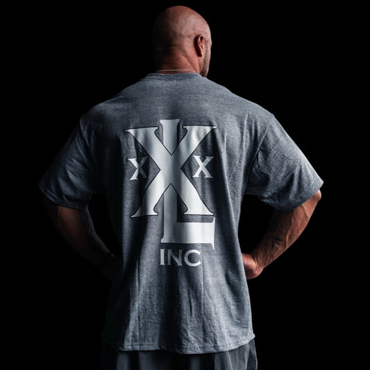"Stacked XXXL Logo" Oversized Base T   - Ash Cloud