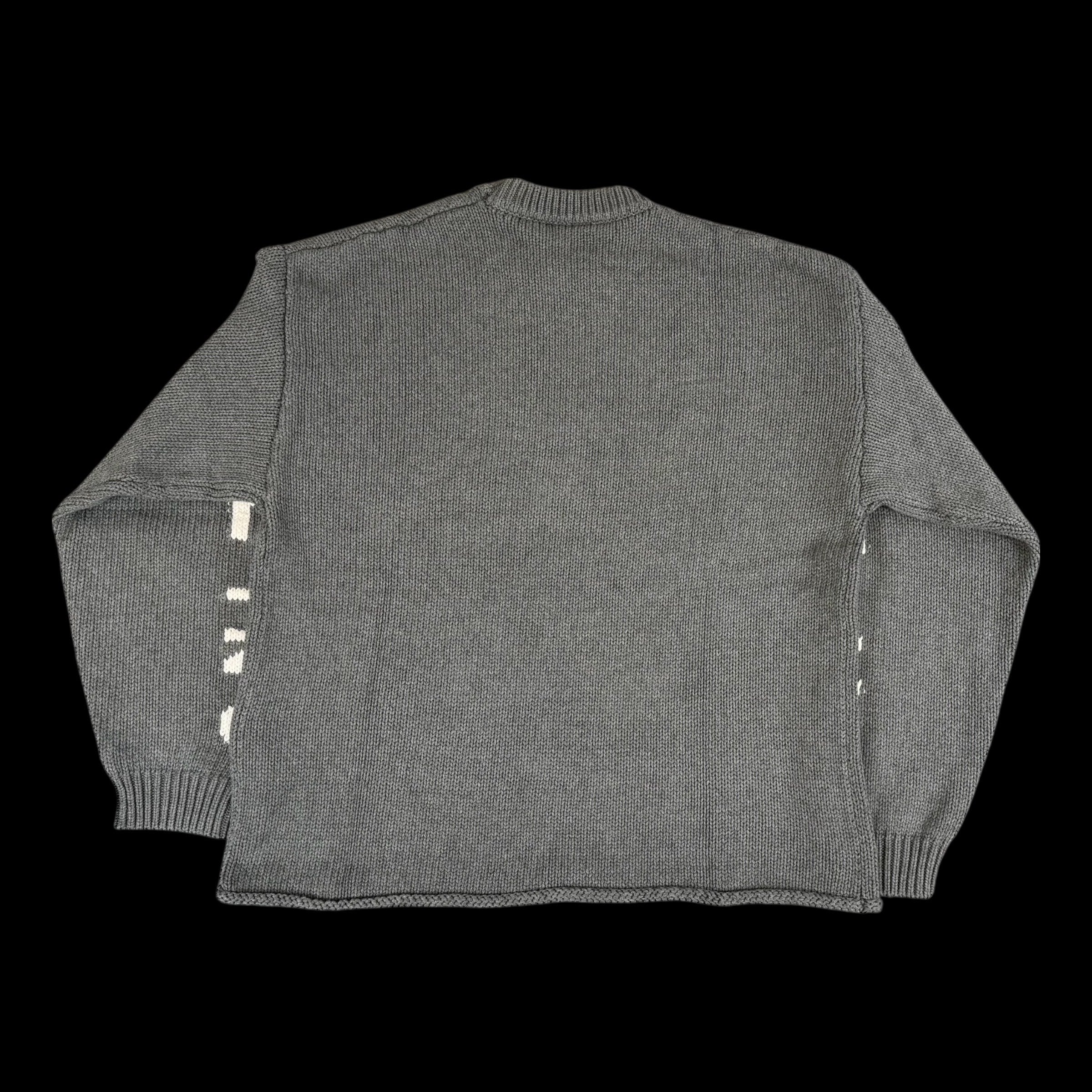 "XXXL INC Knit Logo" Chunky Knit Sweater - Rock Grey