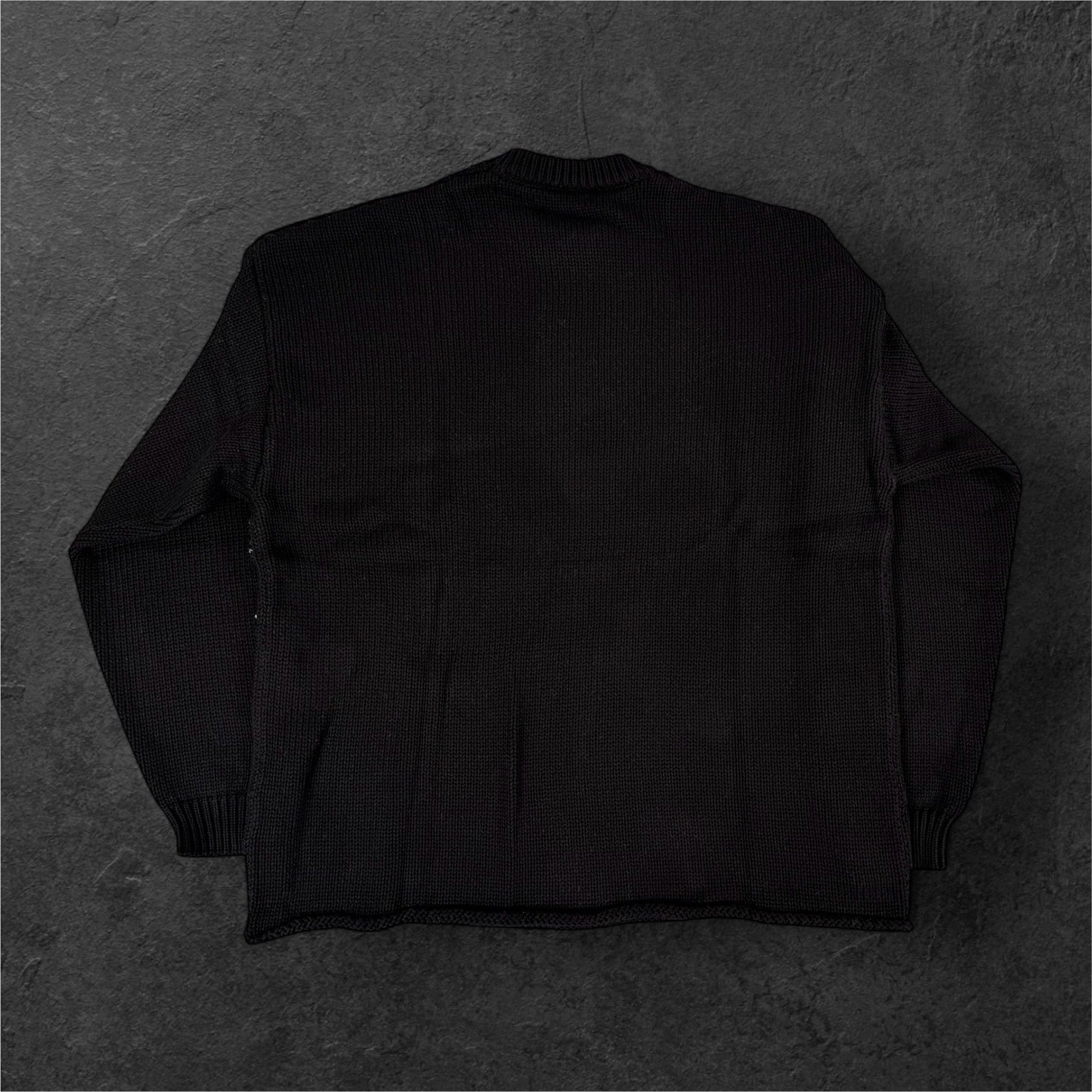 "XXXL INC Knit Logo" Chunky Knit Sweater - Basalt Black