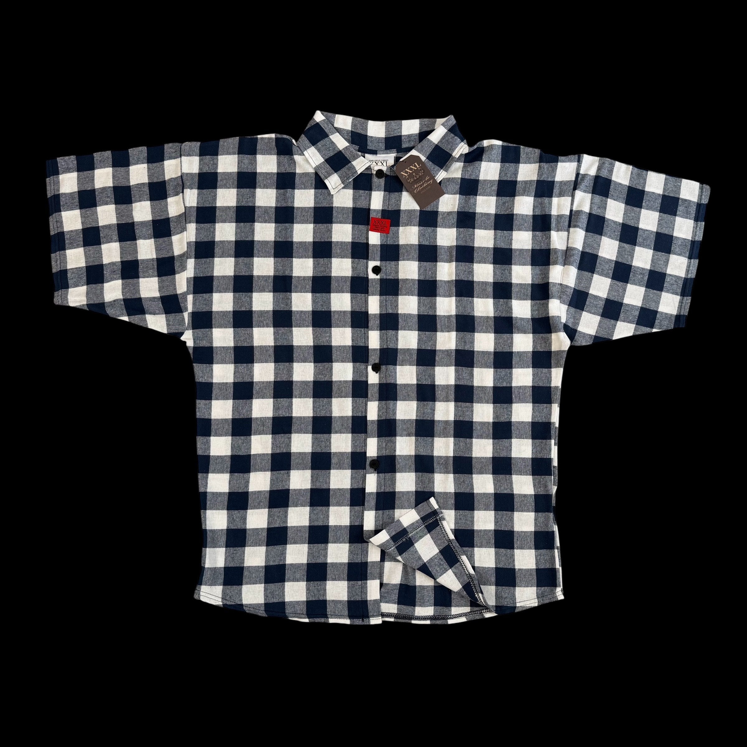"Be Legendary" Oversized Muscle Shirt -Navy Plaid