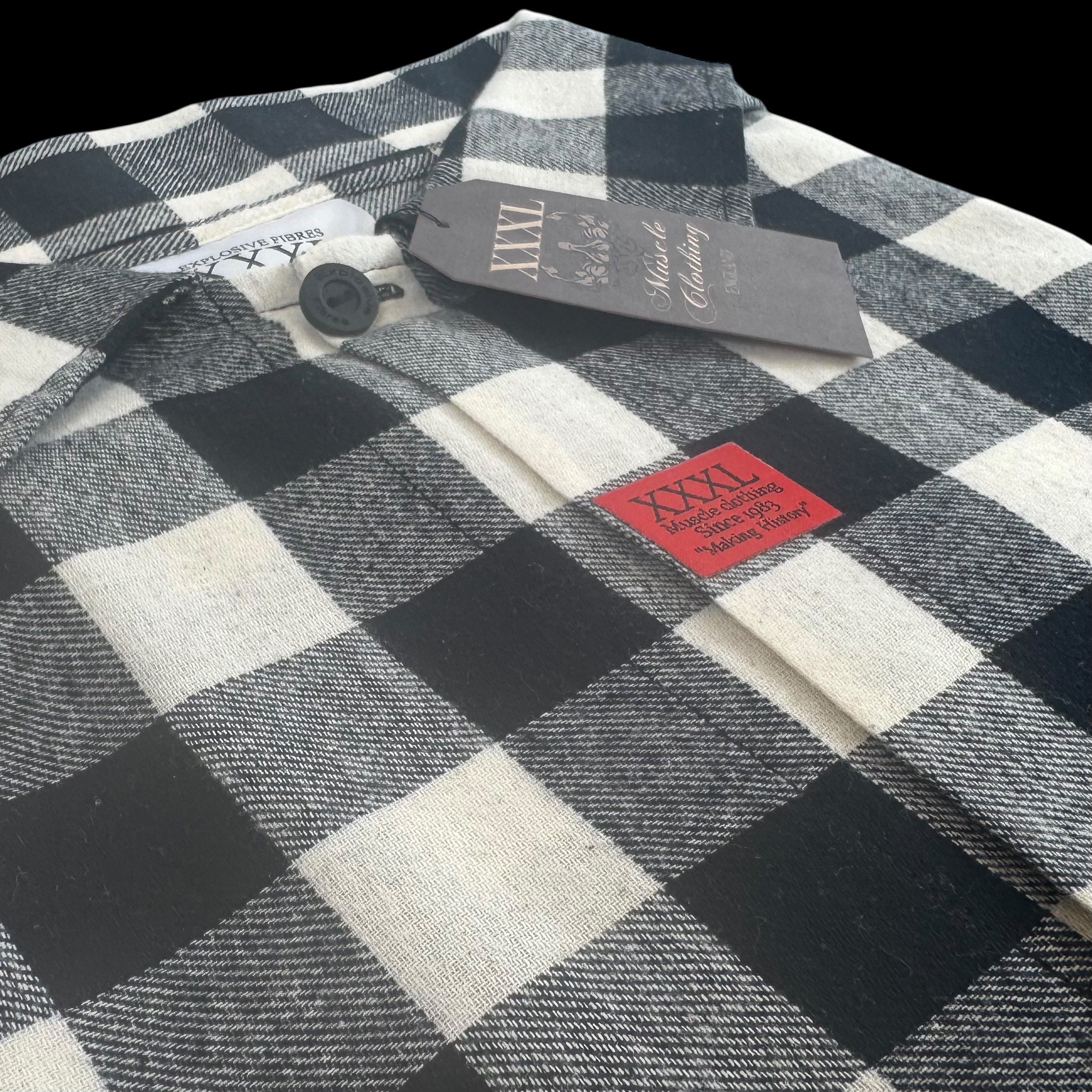 "Be Legendary" Oversized Muscle Shirt -Navy Plaid