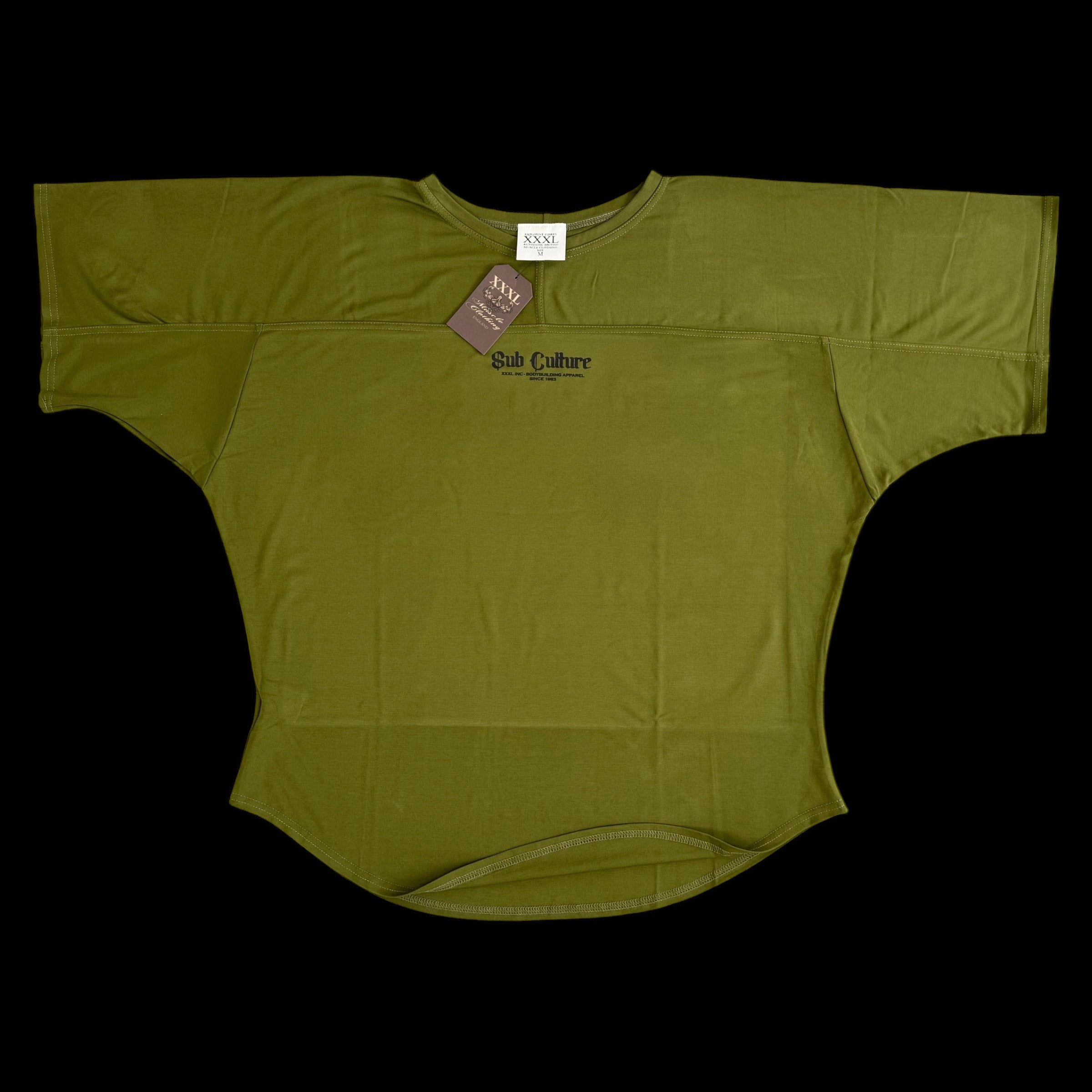"Sub Culture " Training Rag Top - Military Green (Black ink)