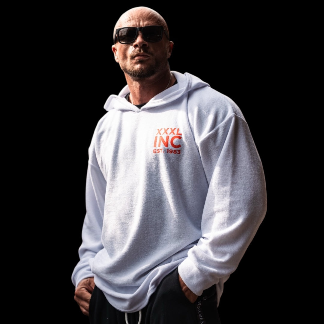 "Eroded XXXL INC " Boucle Pump Cover Hoodie - Blizzard White