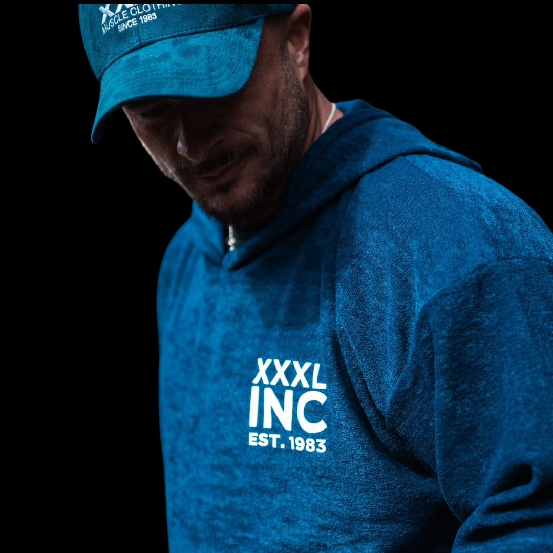 "Eroded XXXL INC " Boucle Pump Cover Hoodie - French Blue