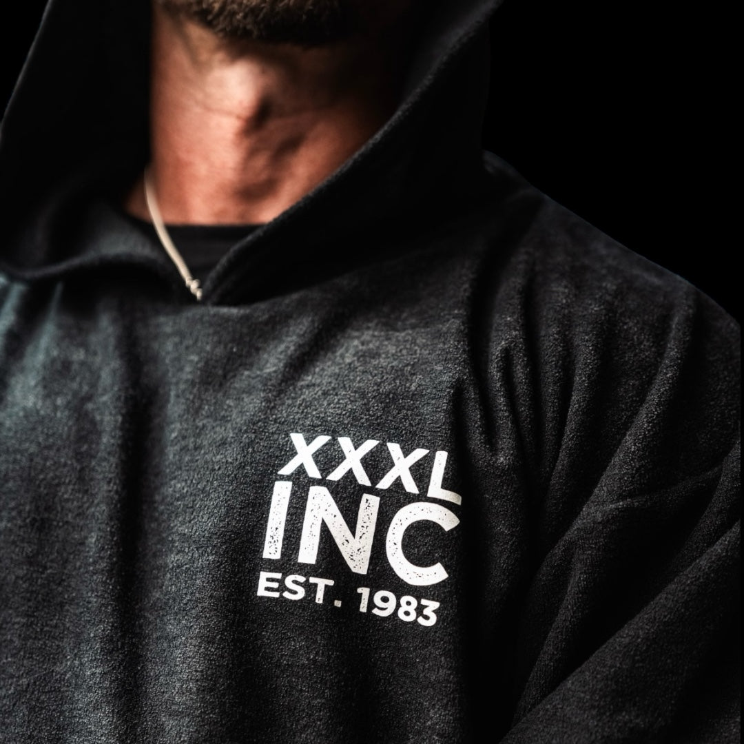"Eroded XXXL INC " Boucle Pump Cover Hoodie - Obsidian