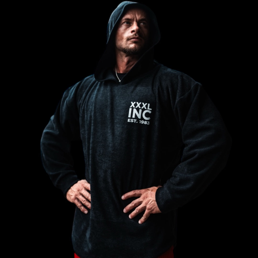 "Eroded XXXL INC " Boucle Pump Cover Hoodie - Obsidian