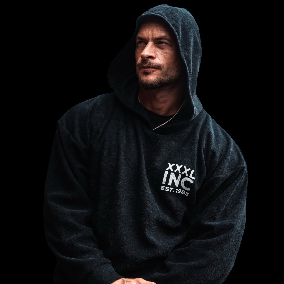 "Eroded XXXL INC " Boucle Pump Cover Hoodie - Obsidian