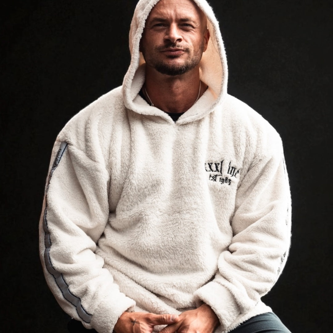 "Ultra Soft" Teddy Fleece Hoodie - Artic White
