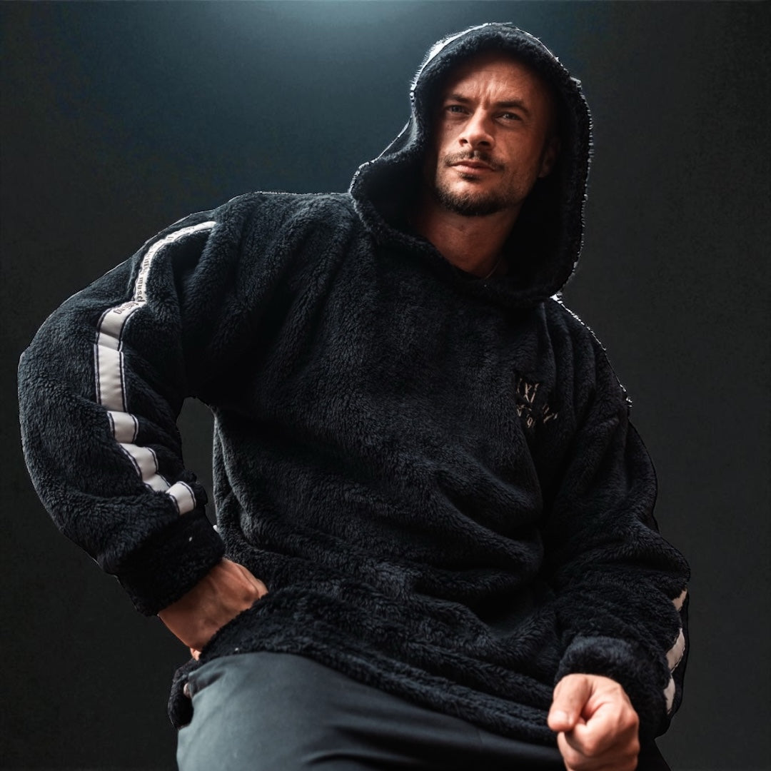 "Ultra Soft" Teddy Fleece Hoodie - Shadow Black