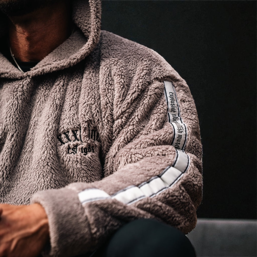 "Ultra Soft" Teddy Fleece Hoodie - Stone Grey