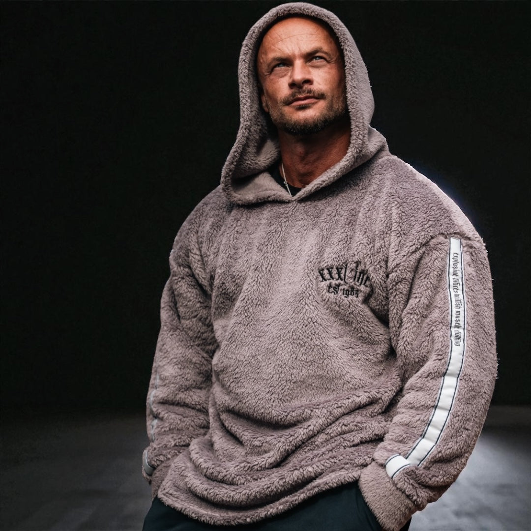 "Ultra Soft" Teddy Fleece Hoodie - Stone Grey