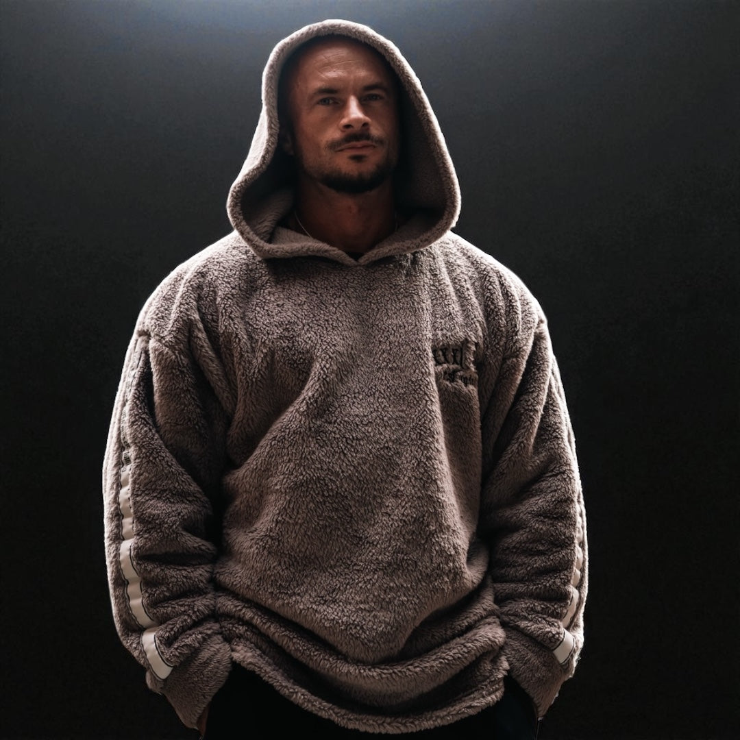 "Ultra Soft" Teddy Fleece Hoodie - Stone Grey