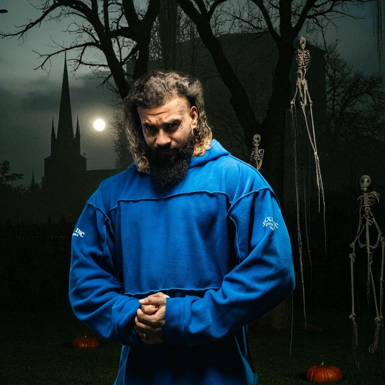 Our Infamous "Sinister" Polar Hoodie - Cobalt blue