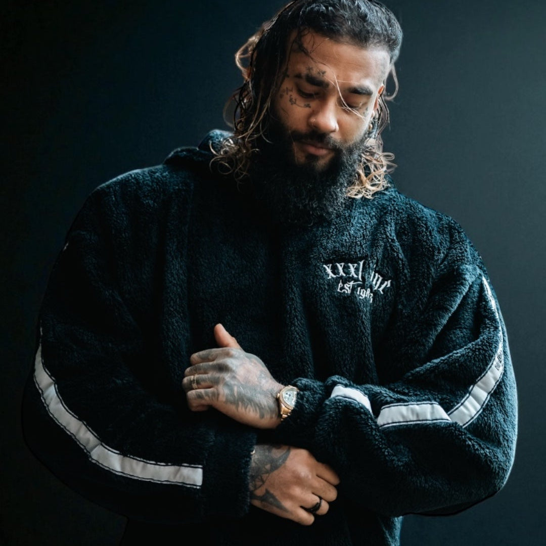 "Ultra Soft" Teddy Fleece Hoodie - Shadow Black