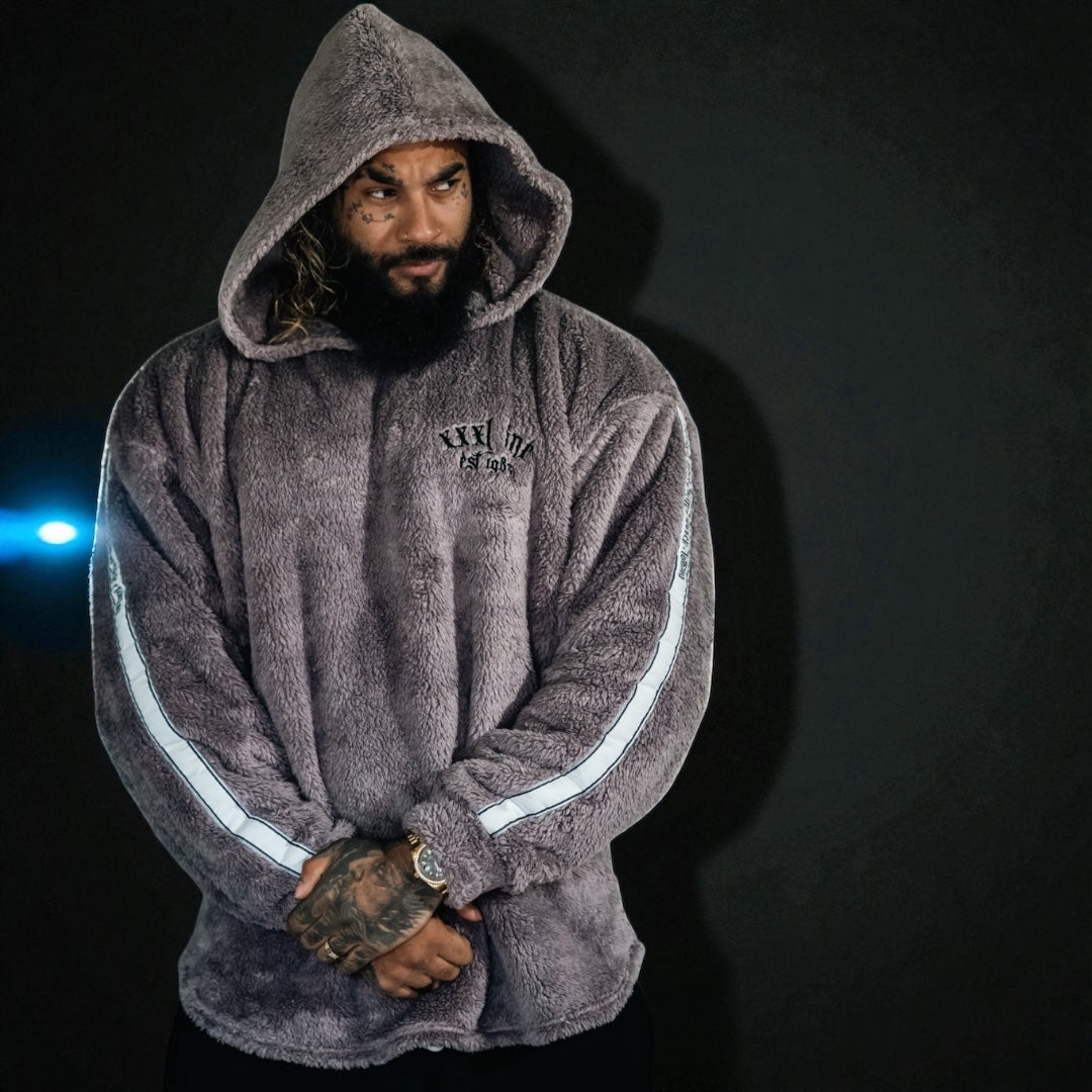 "Ultra Soft" Teddy Fleece Hoodie - Stone Grey