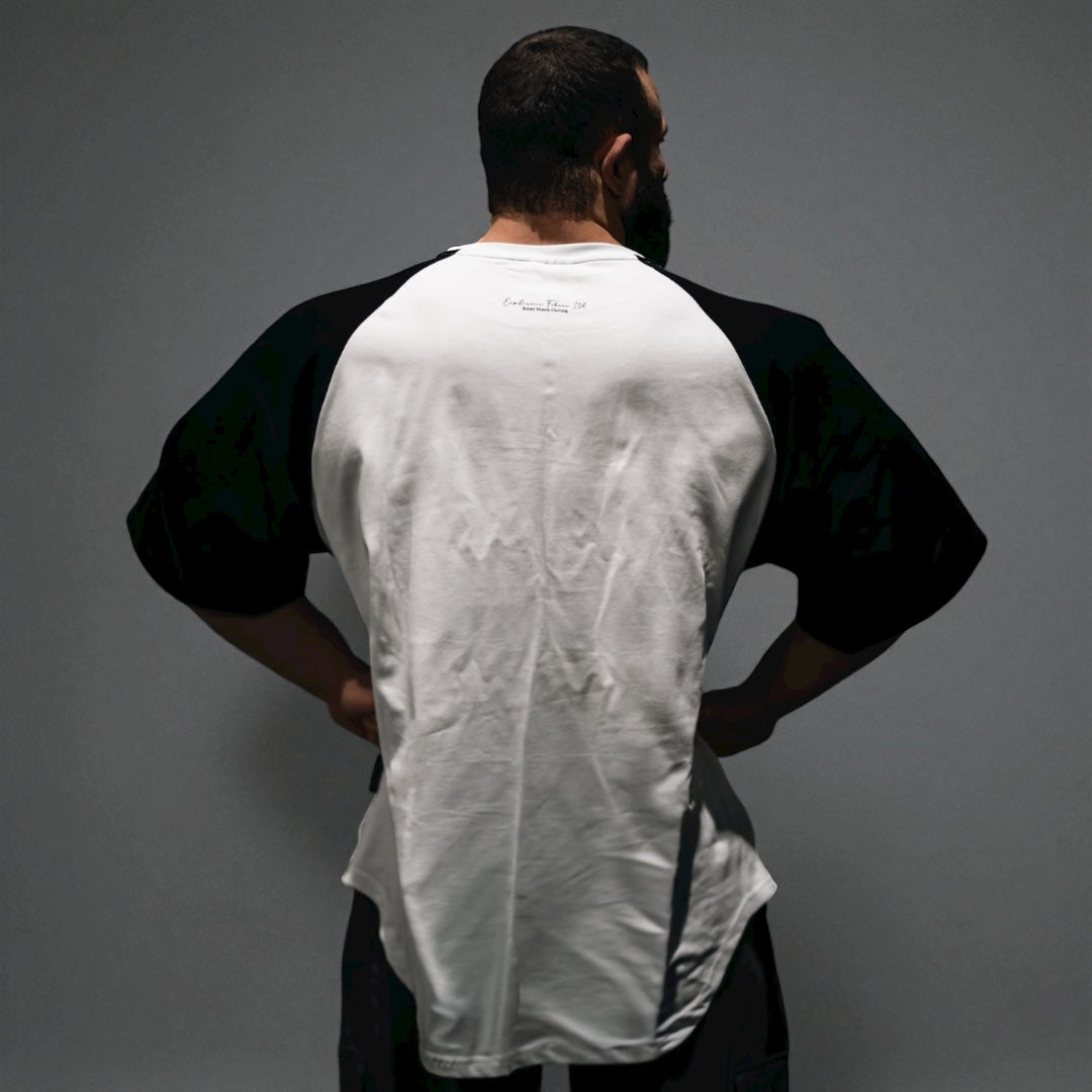 "GYM JUNKIE " Old School Varsity Ragtop -Black/White