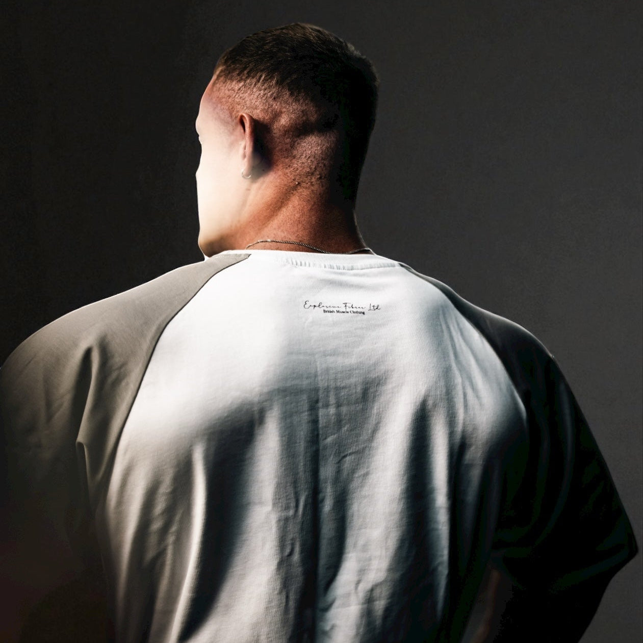 "GYM JUNKIE " Old School Varsity Ragtop - Grey/White