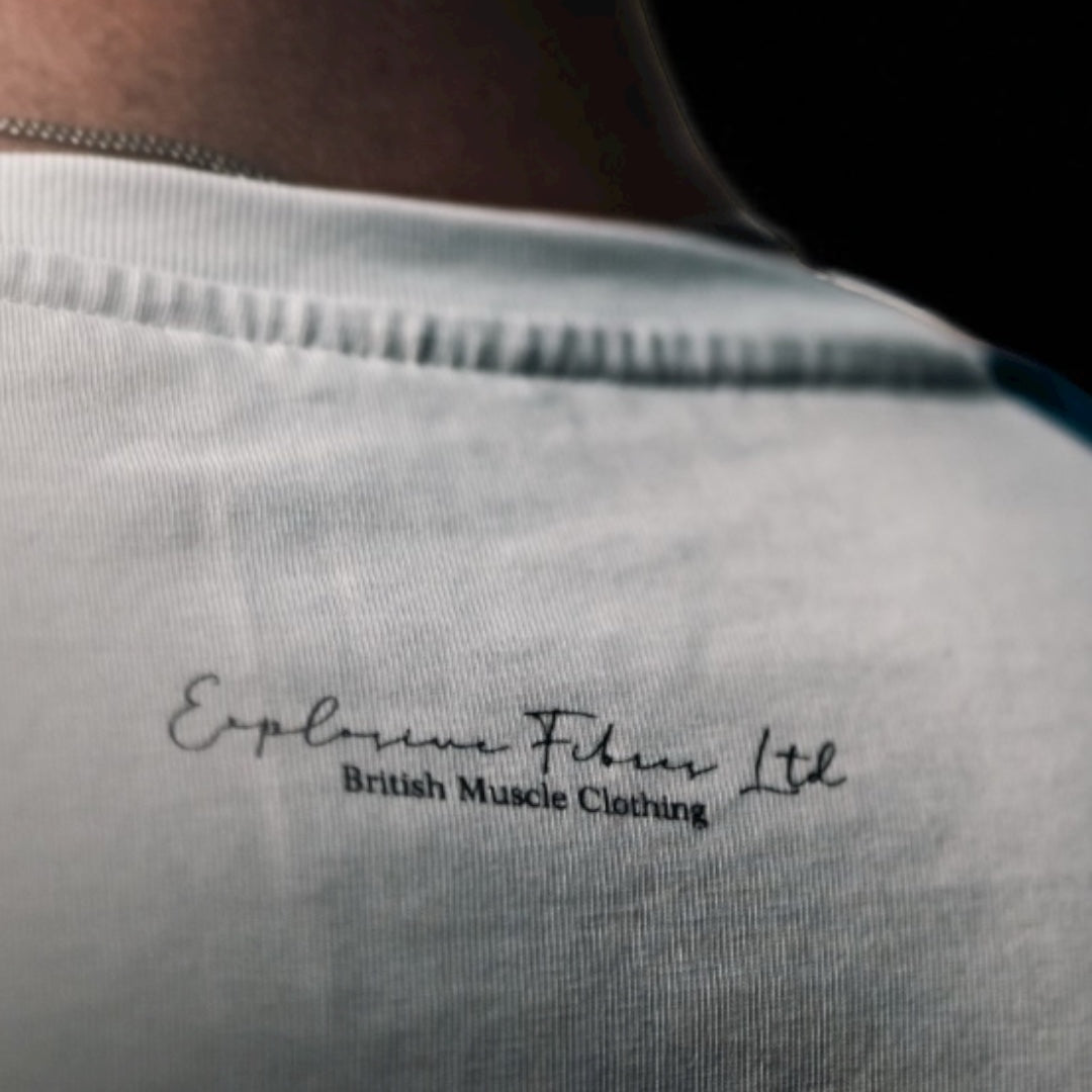 "GYM JUNKIE " Old School Varsity Ragtop - Blue/White