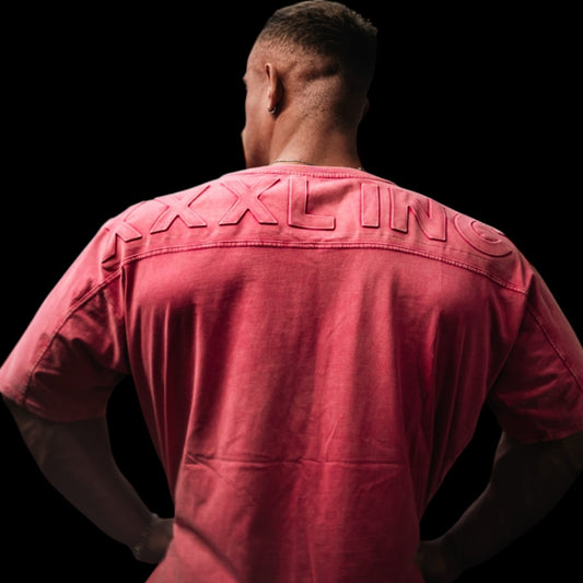 "Embossed XXXL INC" Yoke Rag Top - Pink Punch