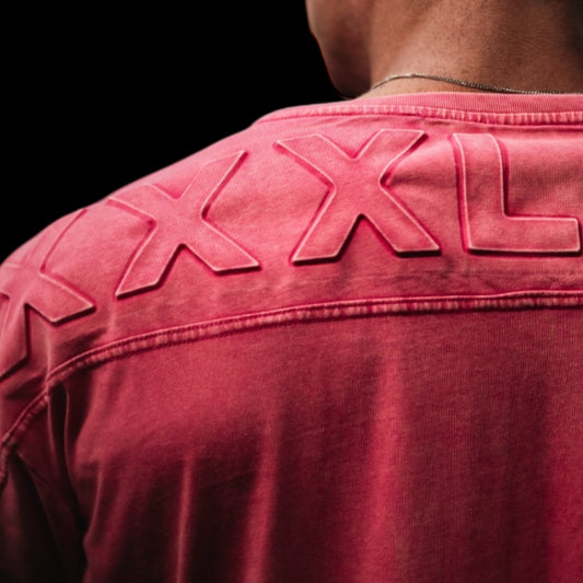 "Embossed XXXL INC" Yoke Rag Top - Pink Punch