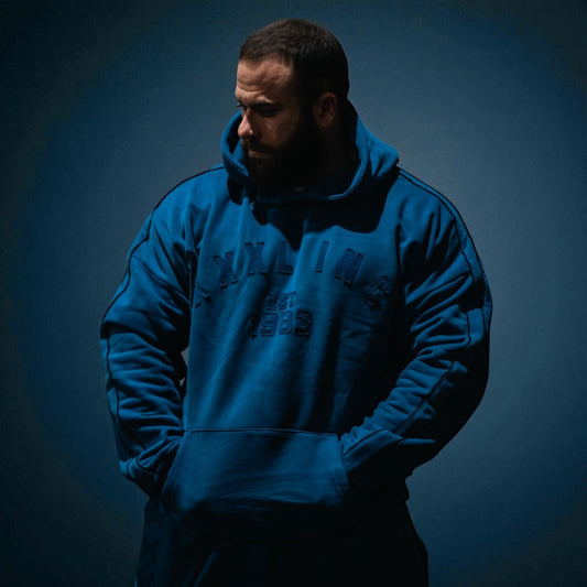 "XXXL INC Applique" Super Heavy 400gsm Hood -Blue
