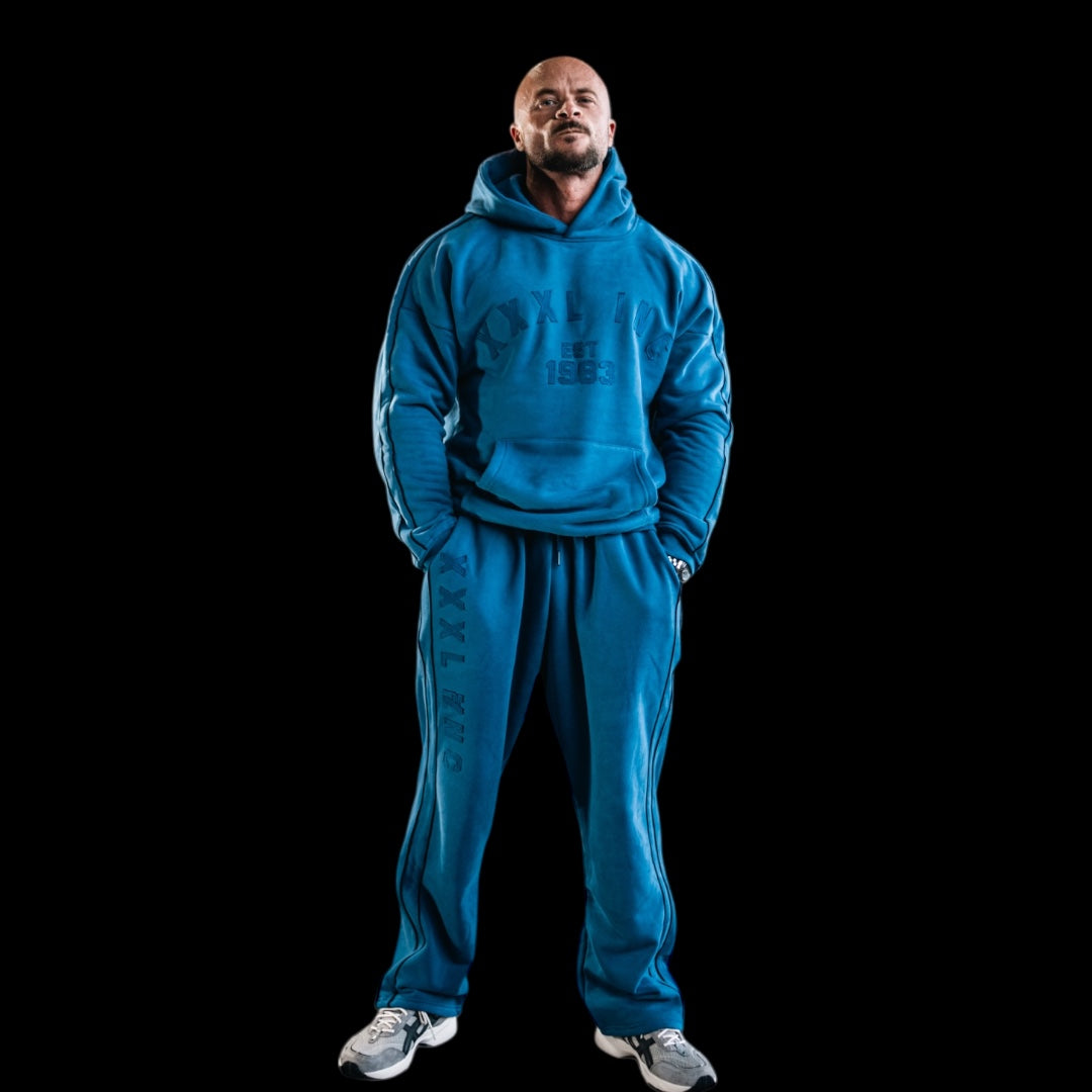 "XXXL INC Applique" Super Heavy 400gsm Straight Cut Pant -Blue