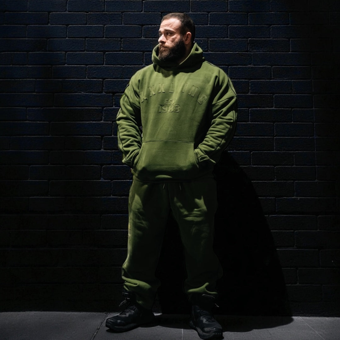 "XXXL INC Applique" Super Heavy 400gsm Hood -Military Green