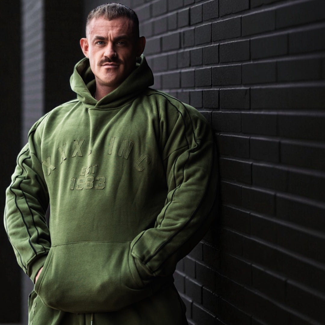 "XXXL INC Applique" Super Heavy 400gsm Hood -Military Green