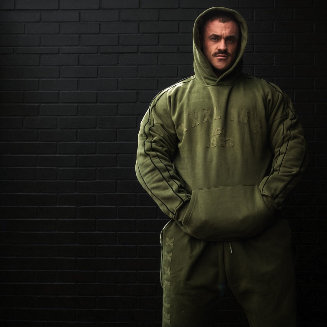 "XXXL INC Applique" Super Heavy 400gsm Hood -Military Green