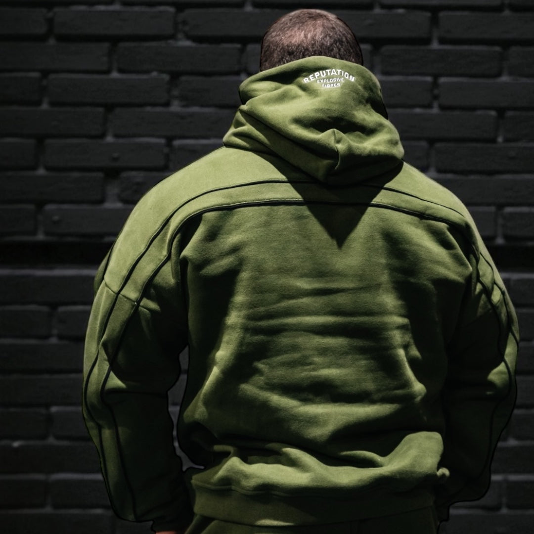 "XXXL INC Applique" Super Heavy 400gsm Hood -Military Green