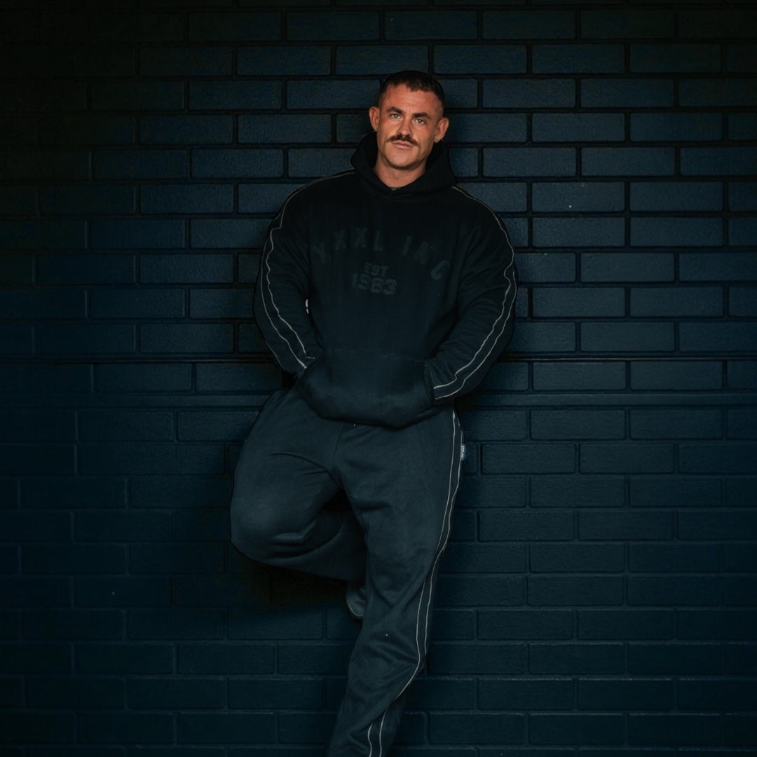 "XXXL INC Applique" Super Heavy 400gsm Hood -Black