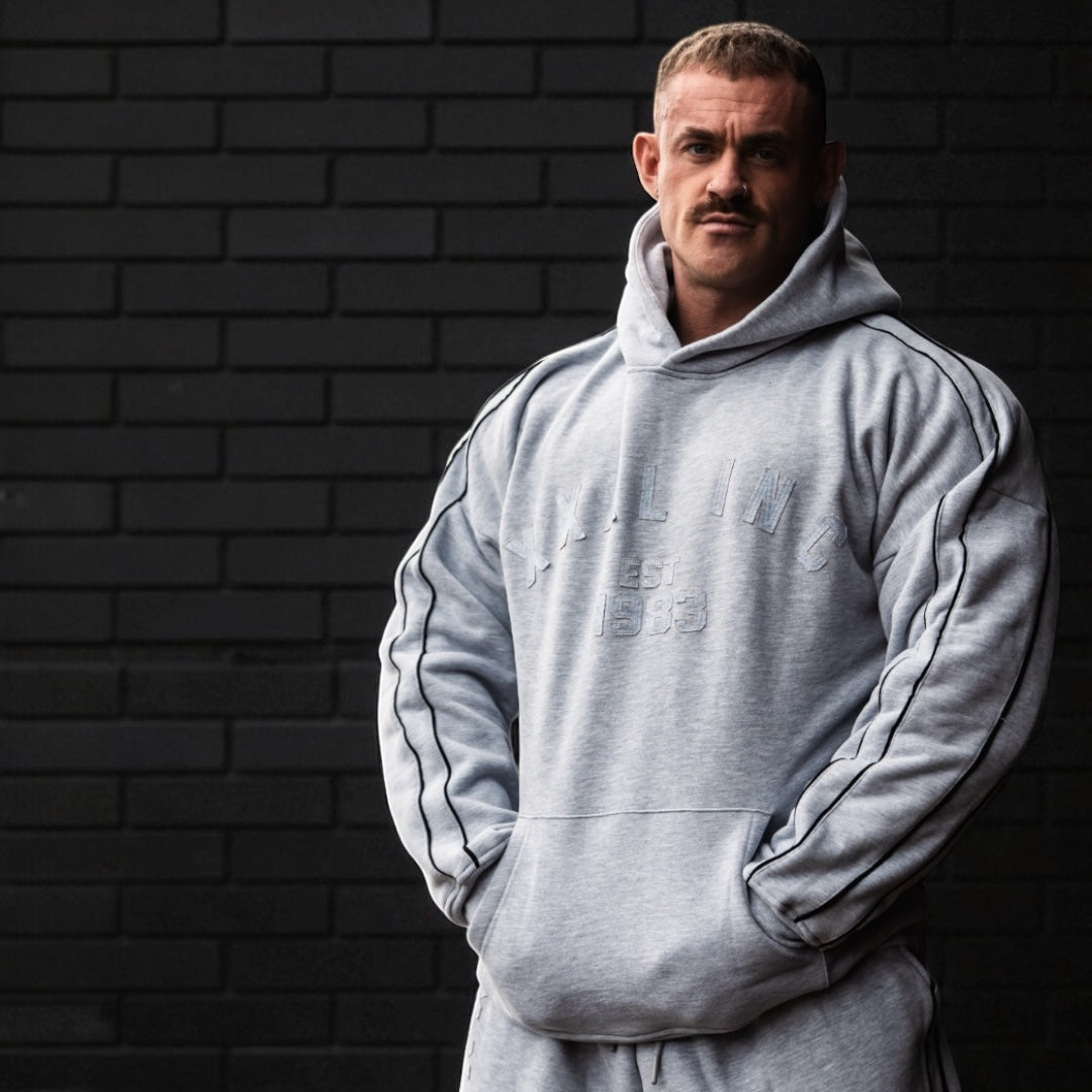 "XXXL INC Applique" Super Heavy 400gsm Hood -Ash Grey